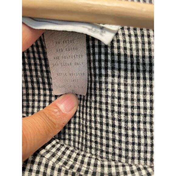 Vintage Womens Midi Dress Size 8 Black Gingham Prairie Cottagecore Academia FLAW - Picture 3 of 9